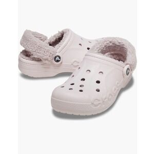 Pink Crocs Classic Fuzz Lined Clog Ballerina Pink Fuzzy Fur  Shoes without box